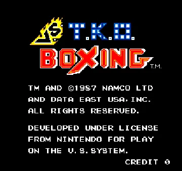 Vs. TKO Boxing screen shot title